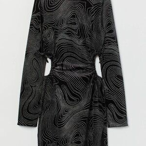 Short Black Cut-out dress With Silver Detailing